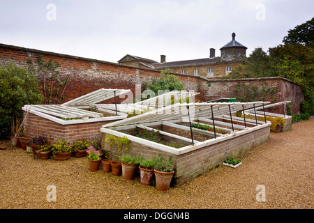 Telai a freddo in walled garden Foto Stock