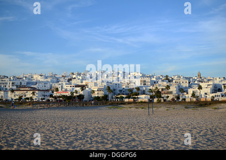 Conil de la Frontera al tramonto, Cadiz, Spagna Foto Stock