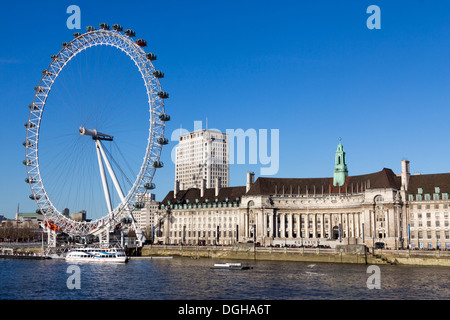 EDF Energy London Eye - South Bank - Londra Foto Stock