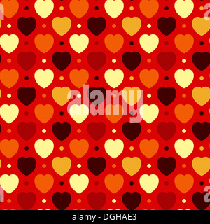 Abstract sfondo senza giunture - cuori multicolori e punti. Foto Stock