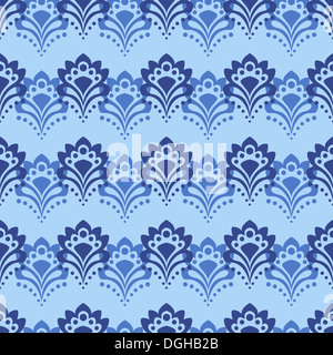 Sfondo senza giunture - Abstract fiori nei toni del blu Foto Stock