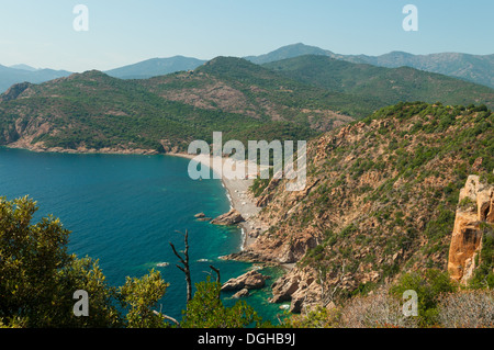 Spiaggia Vicino al Porto, Corsica Ovest, Francia Foto Stock