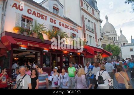 Parigi Francia,Europa,Francese,18th circondario,Montmate,Rue Norvins,Place du Tertre,Au Cadet de Gascogne,ristorante ristoranti ristorazione ou Foto Stock