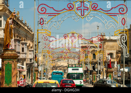 Festa decorazione, Rabat, Gozo, Malta Foto Stock