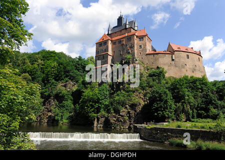 Burg Castello Kriebstein accanto al fiume Zschopau, Kriebstein, Bassa Sassonia, Germania Foto Stock