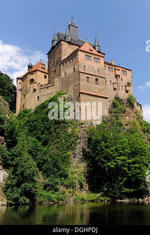 Burg Castello Kriebstein accanto al fiume Zschopau, Kriebstein, Bassa Sassonia, Germania Foto Stock