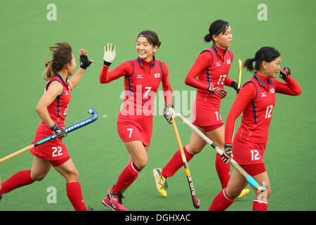 Tianjin Centro Sportivo Campo di hockey su prato, Tianjin, Cina. 6 Ottobre, 2013. Giappone team gruppo, 6 ottobre 2013 - Hockey : Tianjin 2013 6 East Asian Games, gruppo di donne un match match tra Giappone 15-0 Hong Kong a Tianjin Centro Sportivo Campo di hockey su prato, Tianjin, Cina. © AFLO SPORT/Alamy Live News Foto Stock