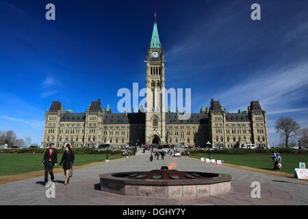 Il Palazzo del Parlamento, Ottawa, Provincia di Ontario, Canada Foto Stock