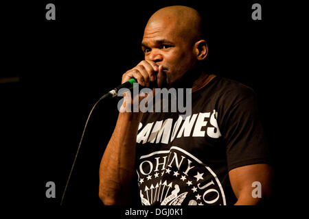 Gli Stati Uniti hip-hop musicista Darryl McDaniels aka DMC di Run DMC, vivono nell'Schueuer, Lucerna, Svizzera Foto Stock