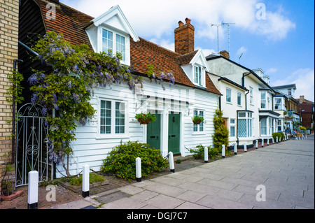 Clapboard o weatherboard casa in Burnham on Crouch. Foto Stock