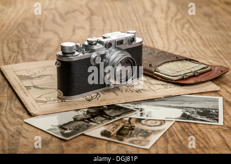 Vintage Leica fotocamera e Kaufmann Posographe. Foto Stock
