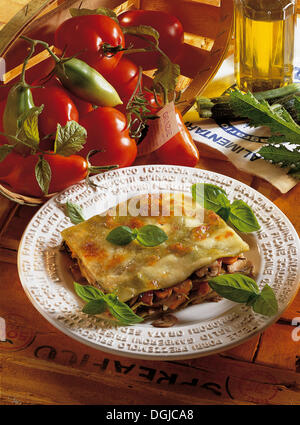 Lasagne vegetali, Italia. Foto Stock