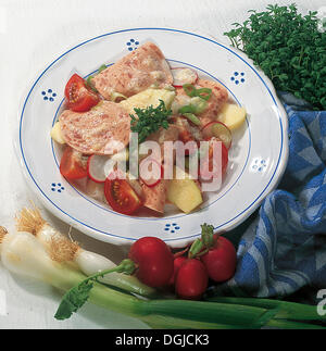 Insalata di salsiccia Franconia, Germania. Foto Stock