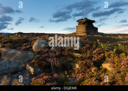 Formazione rocciosa conosciuta come la madre pac nel Parco Nazionale di Peak District Derbyshire Inghilterra Foto Stock