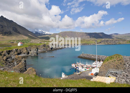 Porto di arnastapi, snaefellsnes, snaefellsness, Islanda, europa Foto Stock