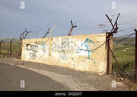 Confine Giordano vicino Hamat Gader, Israele, Medio Oriente Foto Stock