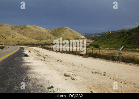 Confine Giordano vicino Hamat Gader, Israele, Medio Oriente Foto Stock