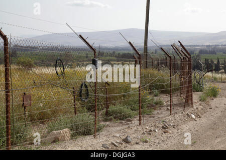 Confine Giordano vicino Hamat Gader, Israele, Medio Oriente Foto Stock