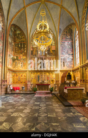 Cappella di Venceslao, la Cattedrale di San Vito, il Castello di Praga, Repubblica Ceca, Europa Foto Stock