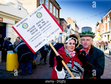 Caratteri in Dickens Festival di Natale in Rochester. Foto Stock