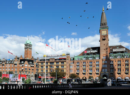 Piazza del Municipio di Copenhagen, Danimarca, in Scandinavia, Europa settentrionale Foto Stock