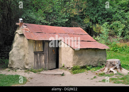 Gold Digger's capanna, storico insediamento cinese, Arrowtown, Isola del Sud, Nuova Zelanda Foto Stock