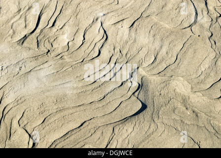 Strutture di sabbia, Farewell Spit Riserva Naturale, Golden Bay, Isola del Sud, Nuova Zelanda Foto Stock