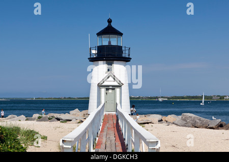 Brant Point Lighthouse su Nantucket Island. Foto Stock