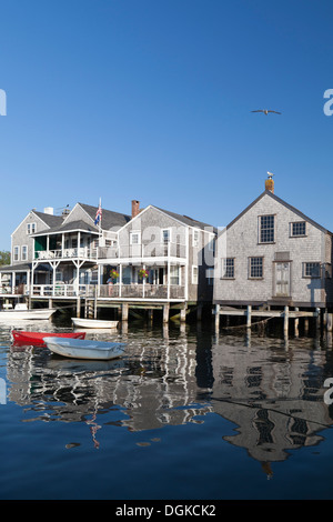 Old North Wharf a Nantucket Island. Foto Stock