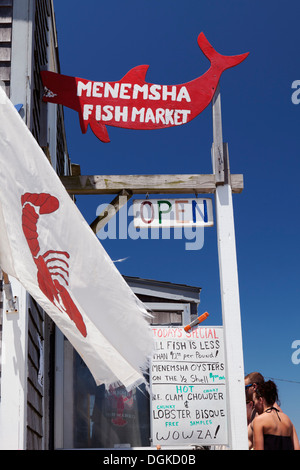 Lobster shack a Menemsha mercato del pesce. Foto Stock