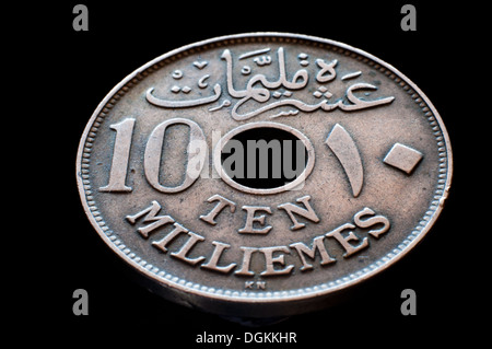 Egitto Egitto 10 Milliemes coin Foto Stock