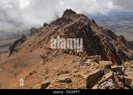 Sul Monte Ruapehu, Tongariro National Park, North Island, Nuova Zelanda Foto Stock