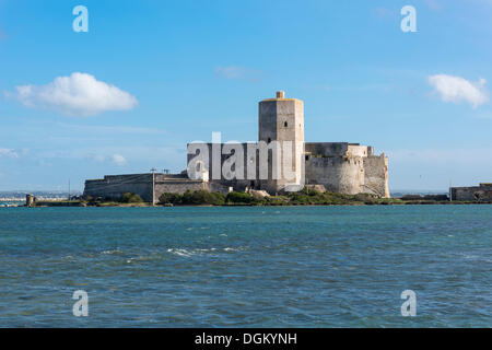 Rocca del Castello della Colombaia, parte delle fortificazioni, Felseninsel Colombaia, Trapani, Nordwest-Küste von Sizilien Foto Stock