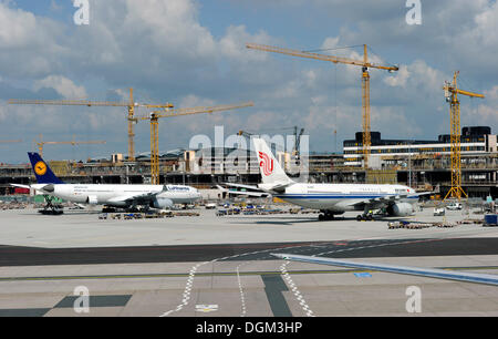 Sito in costruzione, Frankfurt Airport Frankfurt am Main, Hesse Foto Stock