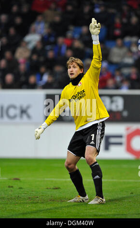 Il portiere Rene Adler, Bayer 04 Leverkusen football club, affermando a parte Foto Stock