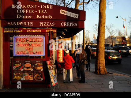 Il Fast Food street restaurant, Parigi, Francia, Europa PublicGround Foto Stock