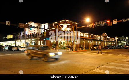 Vista notturna di Jackson Junction, il Parco Nazionale del Grand Teton, Wyoming, Stati Uniti d'America, USA, PublicGround Foto Stock