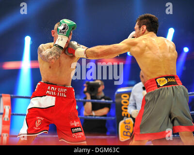 Felix Sturm, GER, vs. Martin Murray, GBR, SAP Arena di Mannheim, Baden-Wuerttemberg Foto Stock