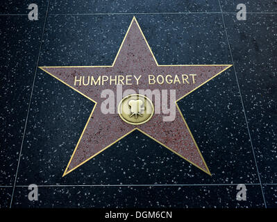 Terrazzo star per l'artista Humphrey Bogart, categoria film, Walk of Fame, Hollywood Boulevard, a Hollywood Los Angeles Foto Stock