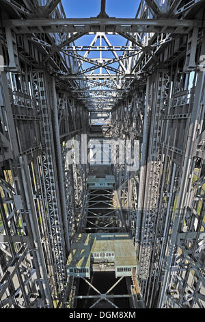 All'interno il Niederfinow boat lift in Brandenburg Foto Stock