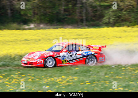 Porsche 996, 911 GT3 RS pilotata da Olaf Dobberkau, DRS Champion 2010, Rallye Vogelsberg 2009, Hesse Foto Stock