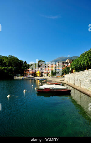 Townscape, Mergozzo, Lago di Mergozzo, Piemonte, Italia, Europa Foto Stock