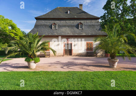 Il barocco aranciera in abbazia giardino, Eberbach offrono Abbey, Kloster Eberbach offrono, Eltville am Rhein, Hesse, Germania Foto Stock