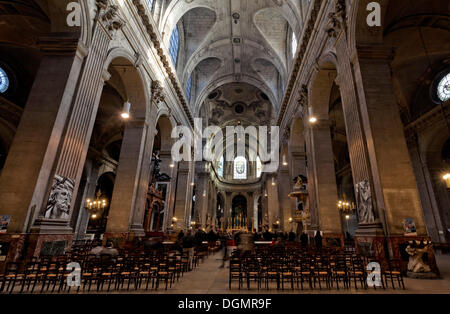 Chiesa di Saint Sulpice, 6th Arrondissement, Parigi, Ile-de-France, Francia Foto Stock