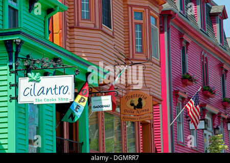 Case colorate, Lunenburg Bump, Lunenburg, Eastern Shore, le province marittime, Nova Scotia, Canada Foto Stock