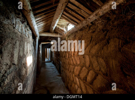 Interno, Glaumbaer turf agriturismo e museo, Skagafjoerður, Nord Islanda, Islanda, Europa Foto Stock