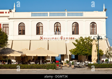 Cafe/ristorante, piazza Solomos, Zante, Zacinto (Zante) Island, Grecia Foto Stock