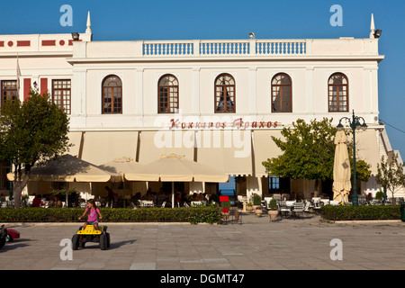 Cafe/ristorante, piazza Solomos, Zante, Zacinto (Zante) Island, Grecia Foto Stock