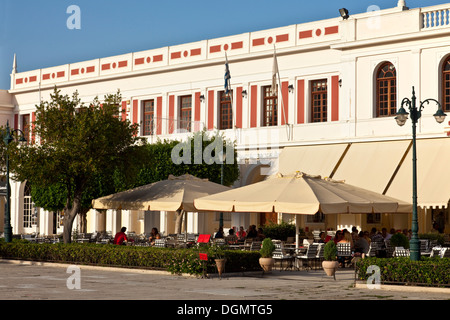 Cafe/ristorante, piazza Solomos, Zante, Zacinto (Zante) Island, Grecia Foto Stock