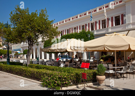 Cafe/ristorante, piazza Solomos, Zante, Zacinto (Zante) Island, Grecia Foto Stock